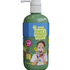 Natural Face & Fingerpaint Fles met Pompje - Groen, 1L
