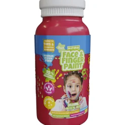 Natural Face & Fingerpaint Fles - Rood, 250ml