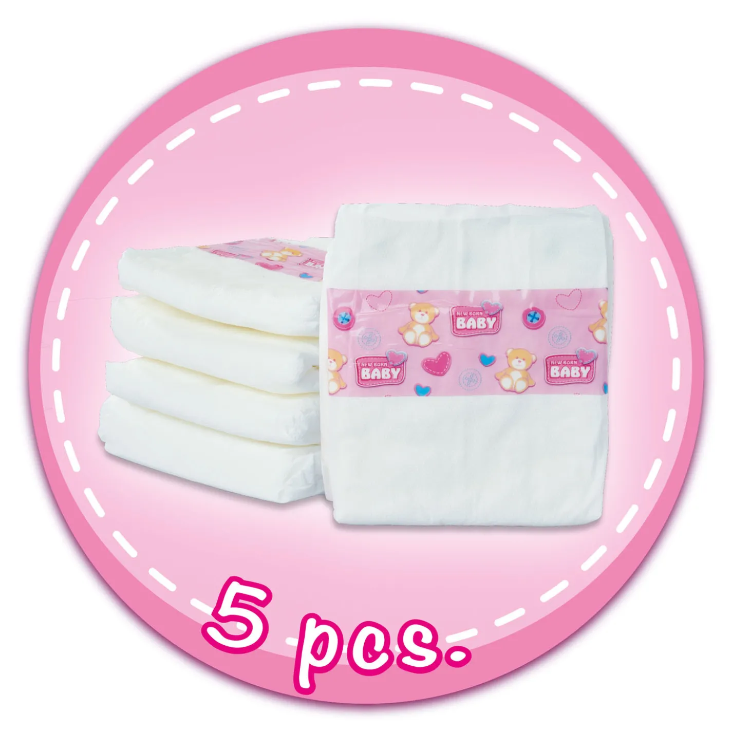 New Born Baby Luiers, 5 St.