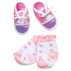 New Born Baby Sokken & Paars-Roze Schoentjes