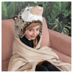 Noxxiez Knuffeldeken met Capuchon Egel, 130x100cm