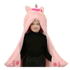 Noxxiez Knuffeldeken met Capuchon Eenhoorn, 130x100cm