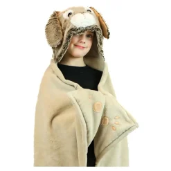 Noxxiez Knuffeldeken met Capuchon Konijn, 130x100cm