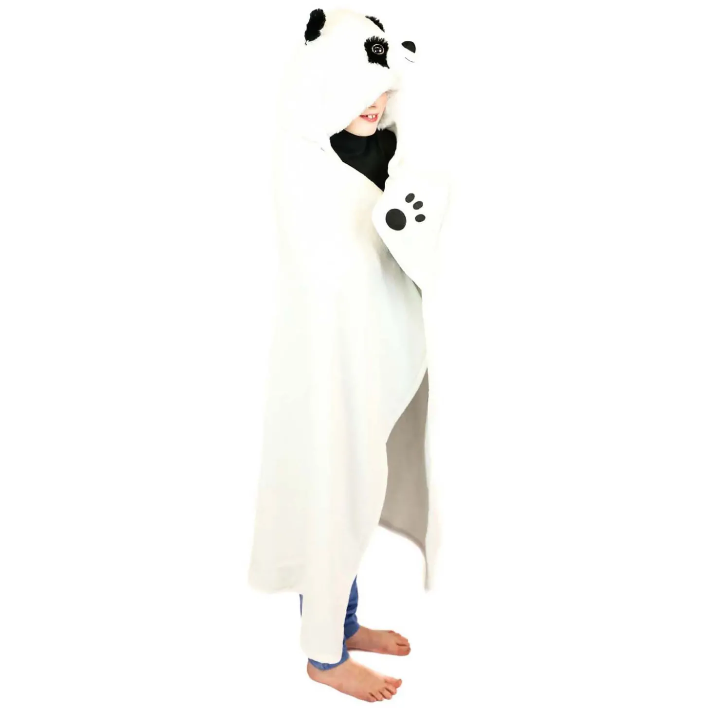 Noxxiez Knuffeldeken met Capuchon Panda, 130x100cm