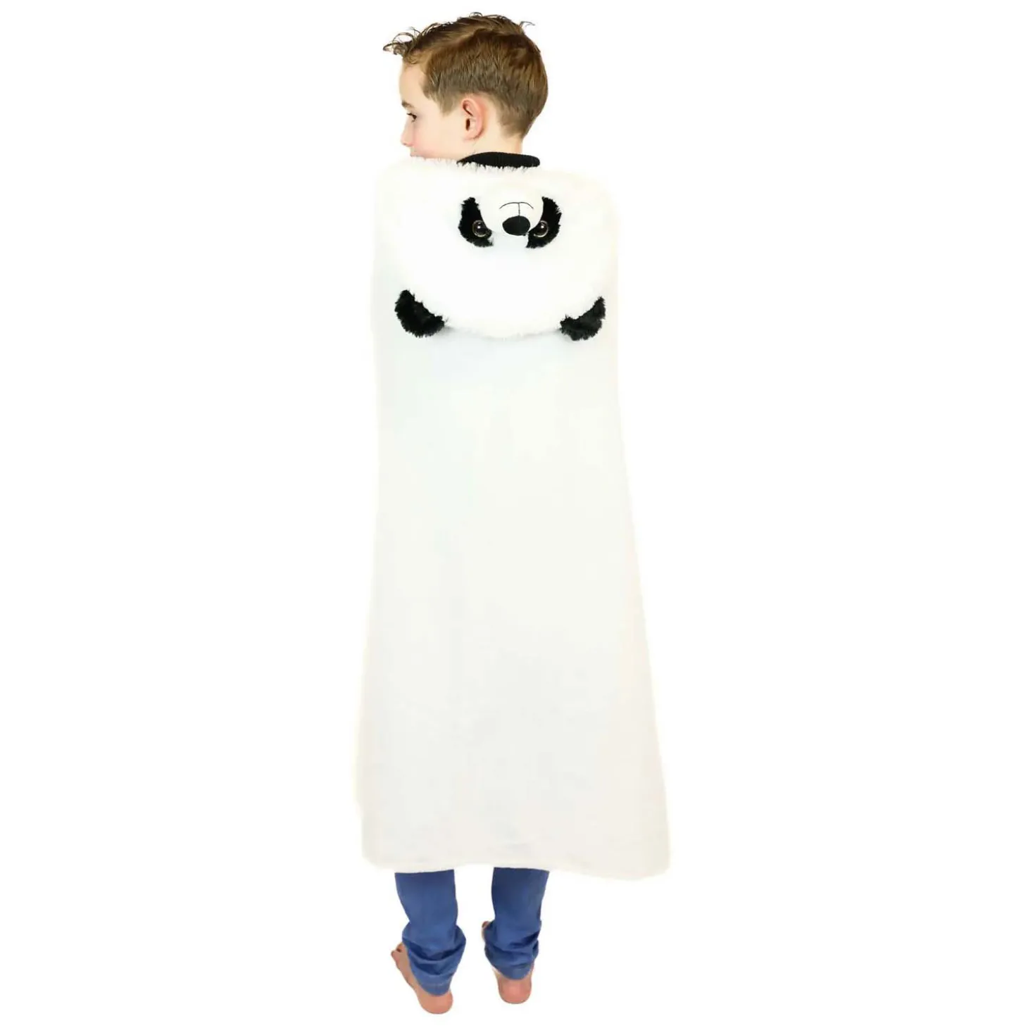Noxxiez Knuffeldeken met Capuchon Panda, 130x100cm