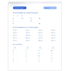 Oefenblaadjes  Maaltafels En Deeltafels (7-8
