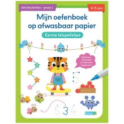 Oefenboek Afwasbaar Papier Eerste Telspelletjes (4-5 j.)
