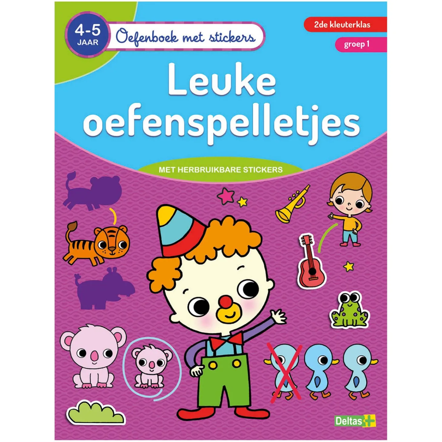 Oefenboek met Stickers - Leuke Oefenspelletjes (4-5 jaar)