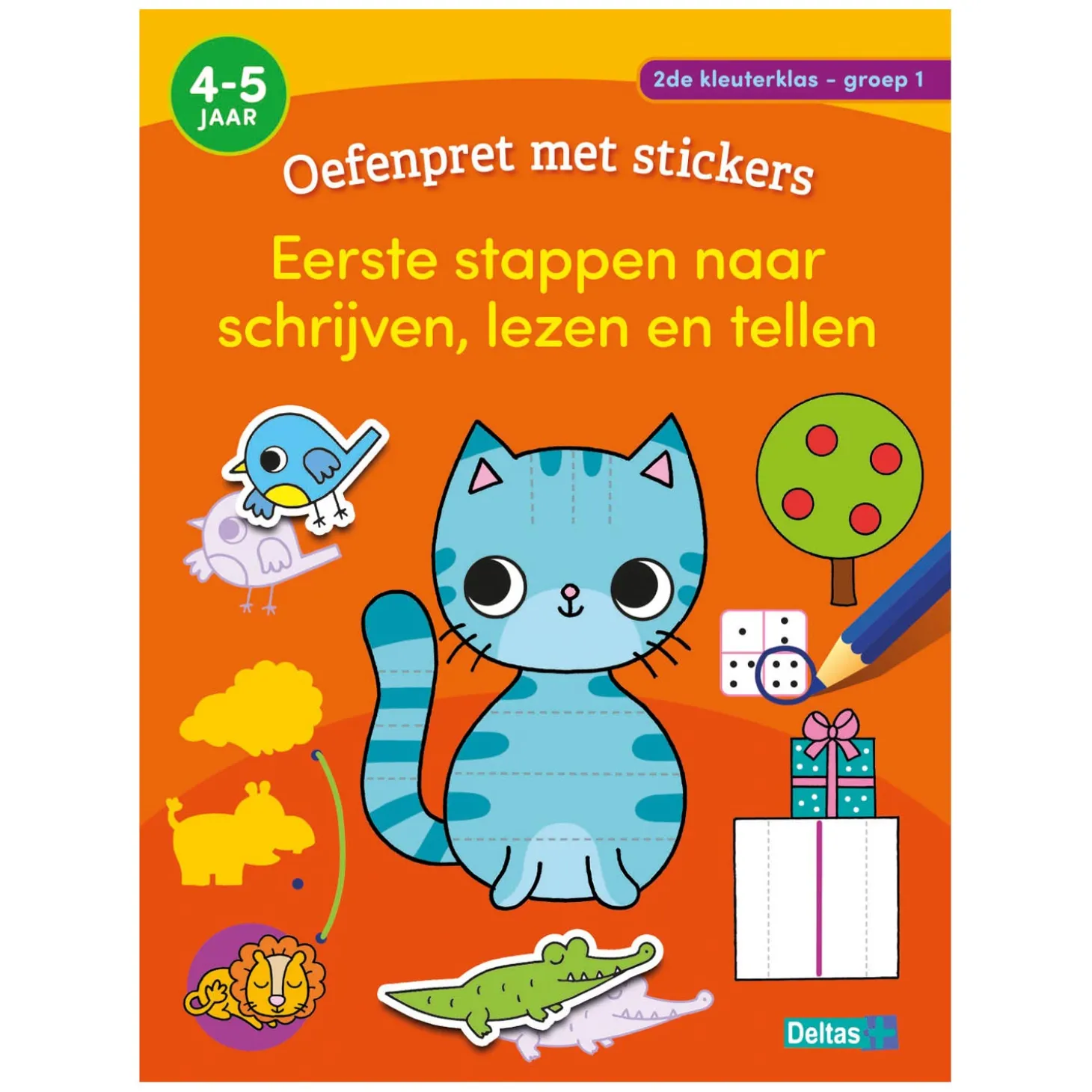 Oefenpret met Stickers Groep 1- Schrijven, Lezen, Tellen (4-5 jaar)