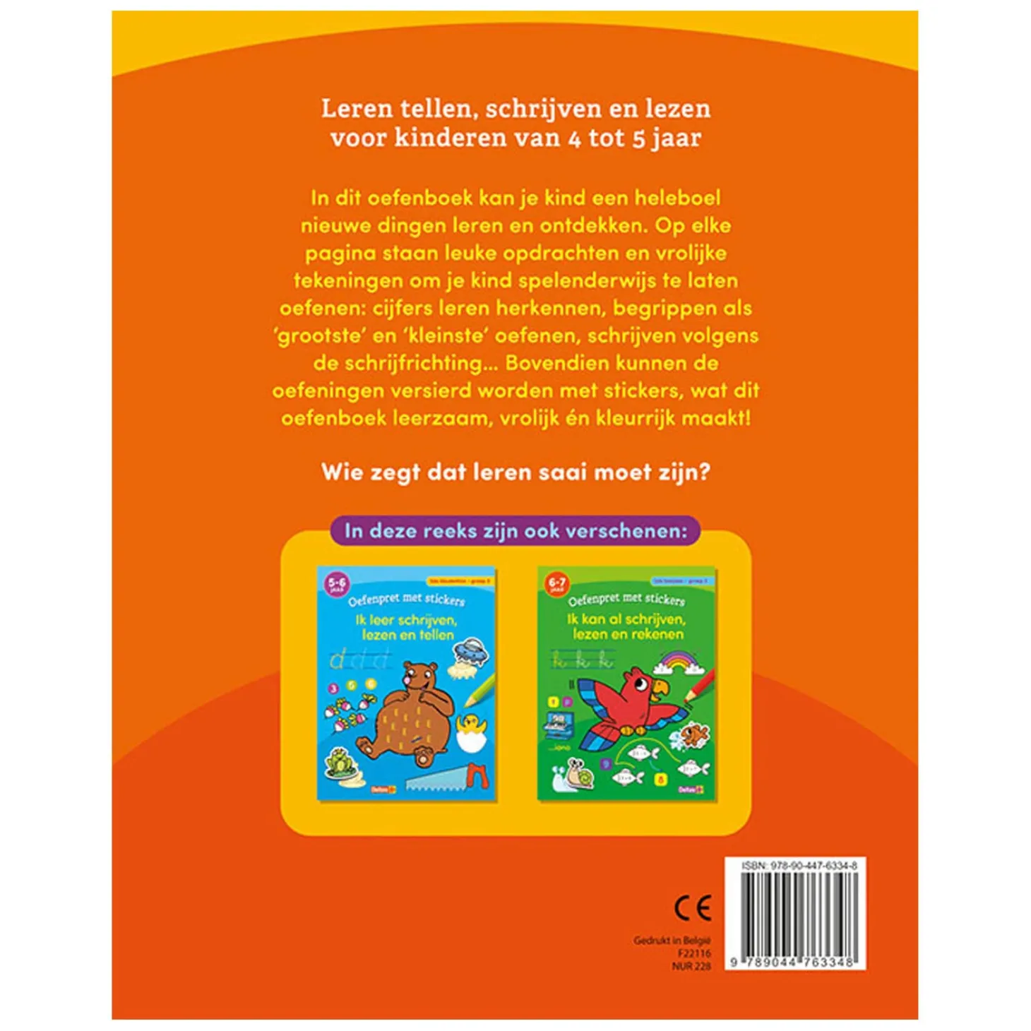 Oefenpret met Stickers Groep 1- Schrijven, Lezen, Tellen (4-5 jaar)