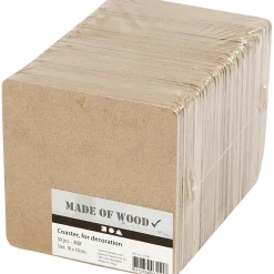 Onderzetters MDF 10x10cm, 50st.