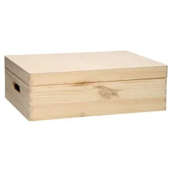 Opbergkist Rechthoek Klepdeksel Grenen