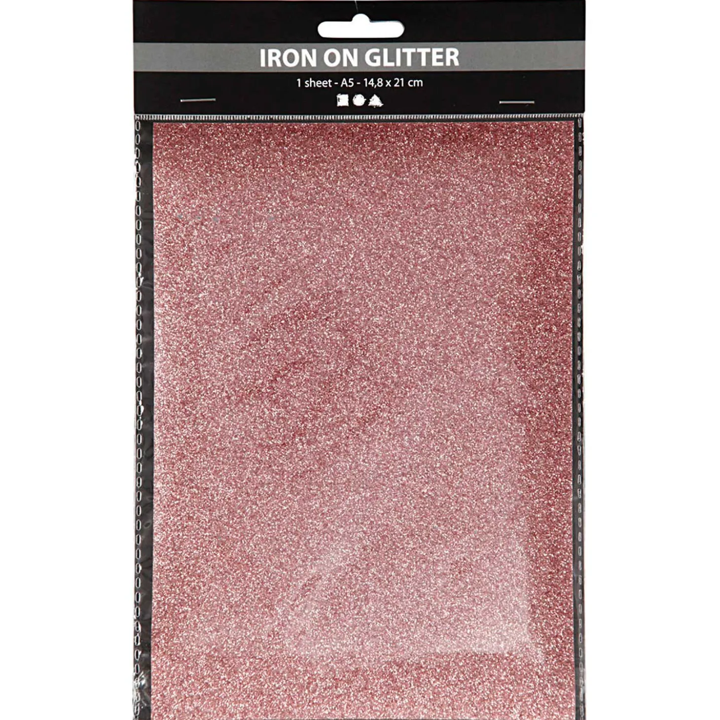 Opstrijkfolie Glitter Lichtrood, A5