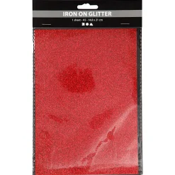 Opstrijkfolie Glitter Rood, A5
