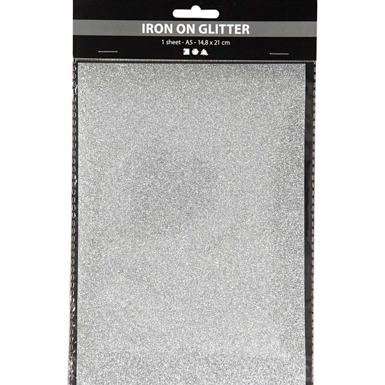 Opstrijkfolie Glitter Zilver, A5