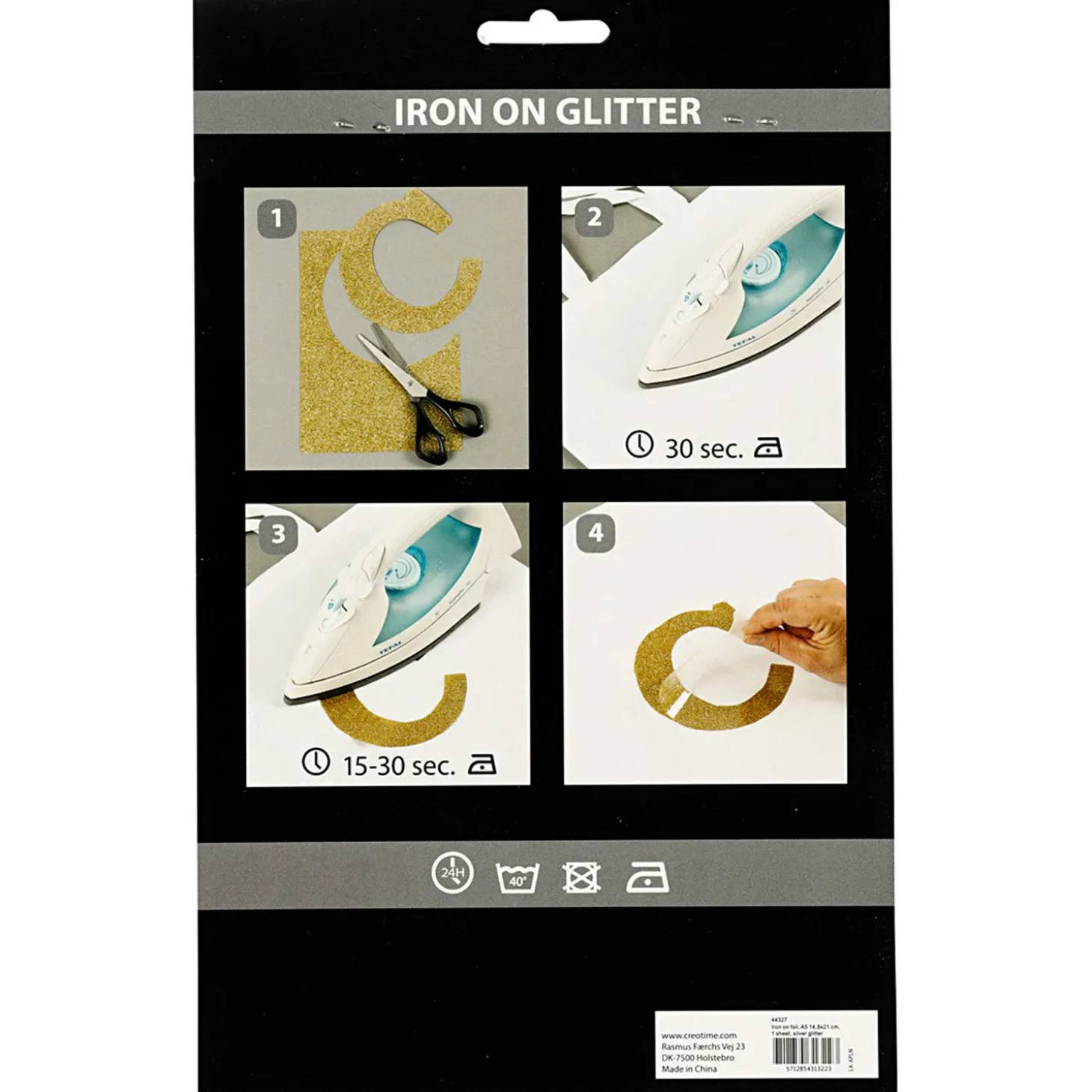 Opstrijkfolie Glitter Zilver, A5