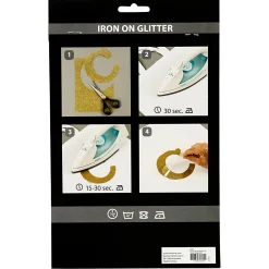 Opstrijkfolie Glitter Zwart, A5