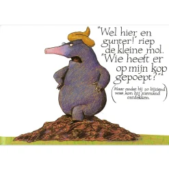 Over een kleine mol die wil weten wie er op zijn kop gepoept