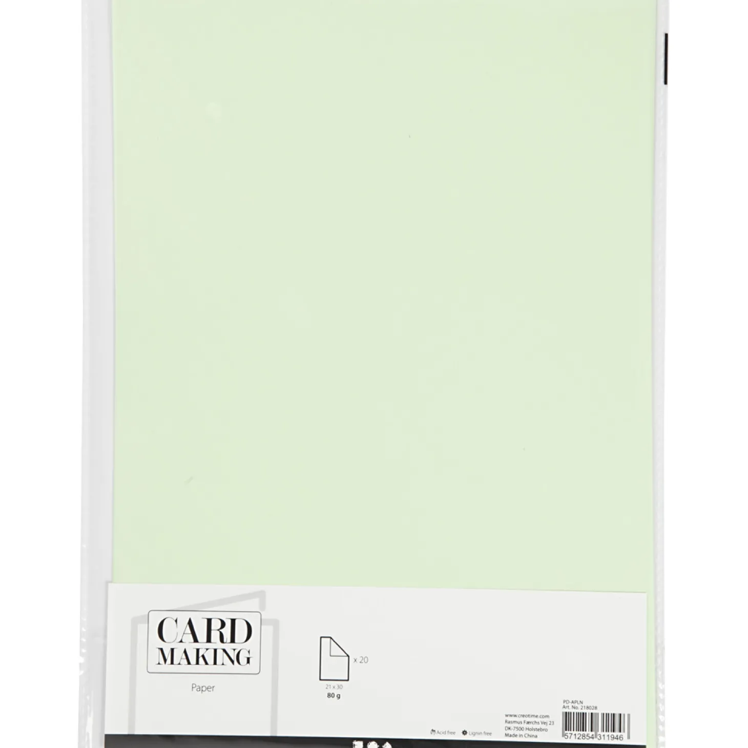 Papier Lichtgroen A4 80gr, 20st.