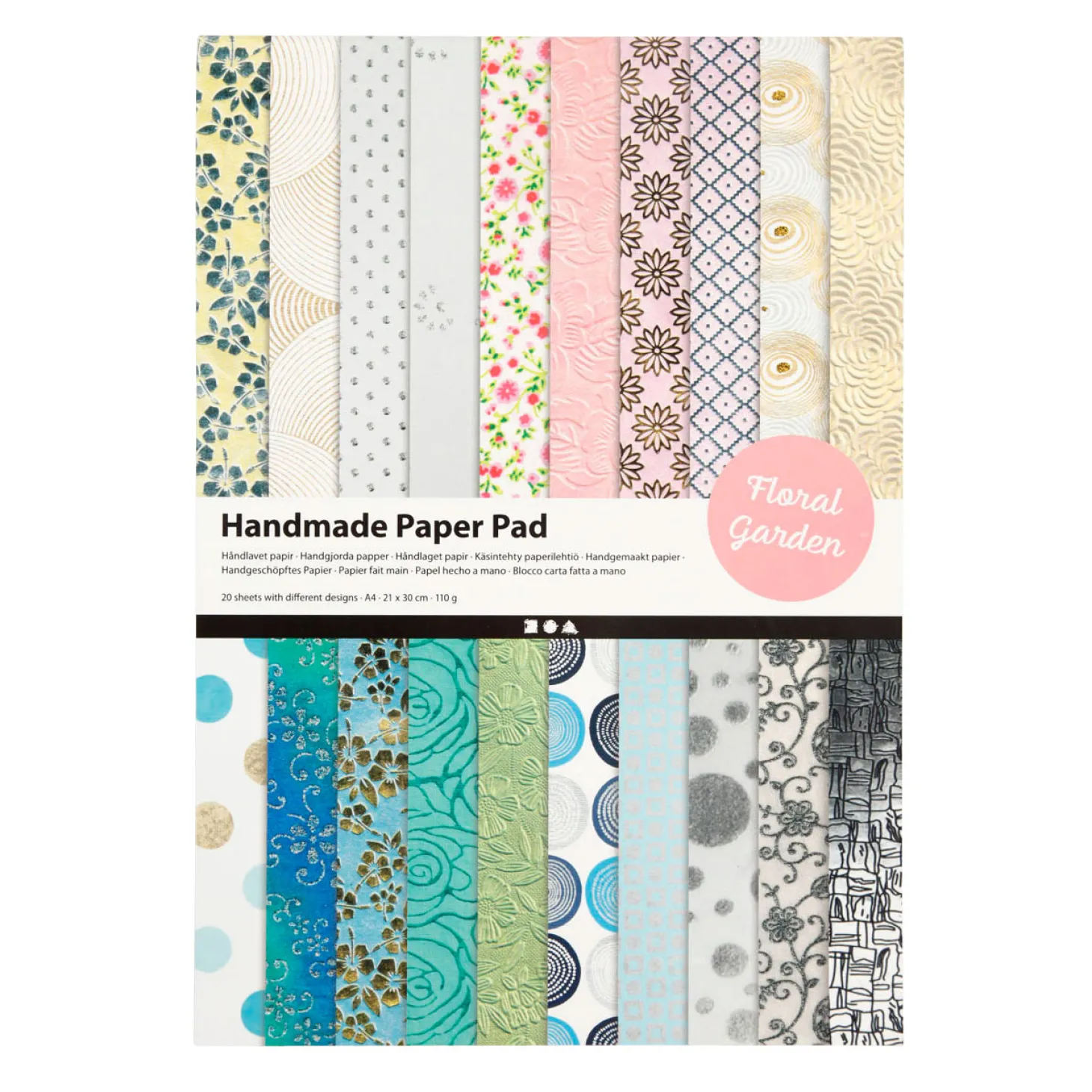 Papierblok Bloemen met handgemaakt Papier, 20 vellen