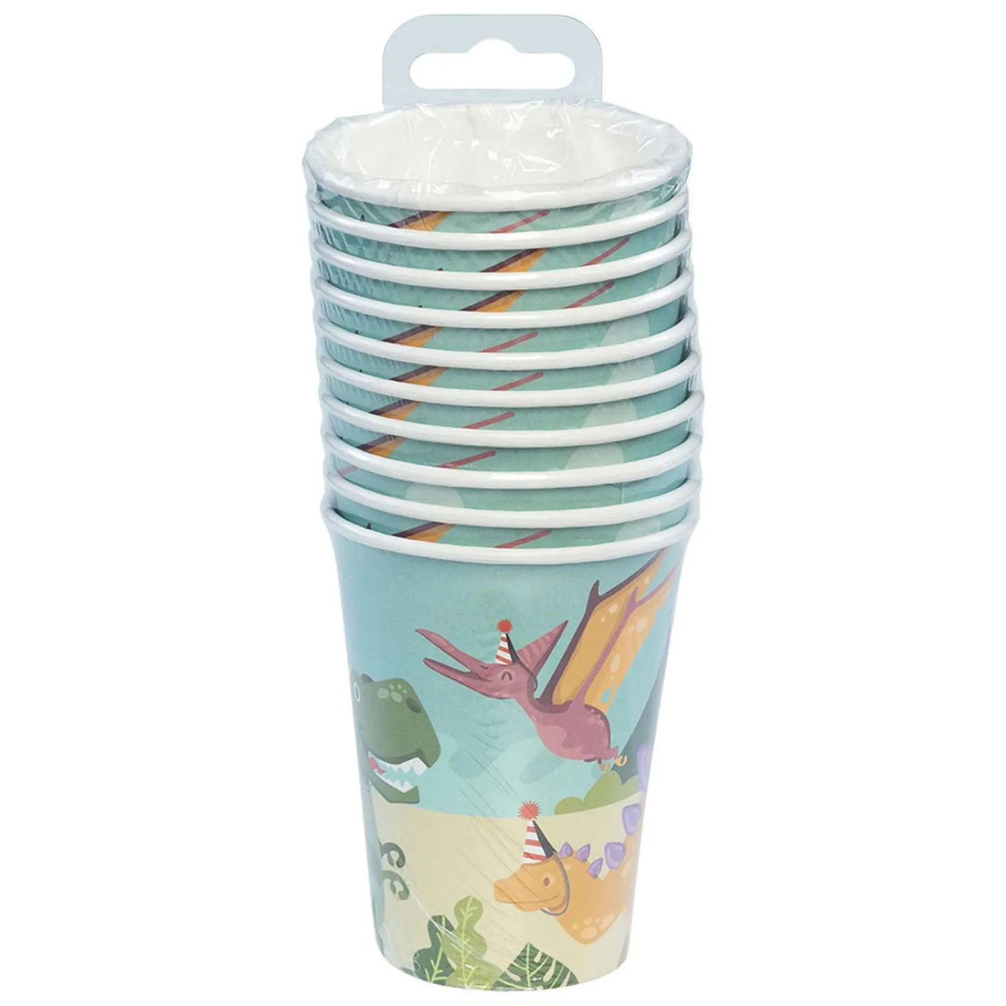 Papieren Bekers Dino Party, 10st.