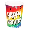 Papieren Bekers Happy Birthday 210ml, 10st.