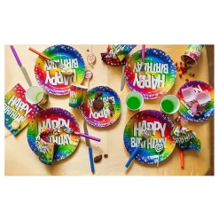 Papieren Bekers Happy Birthday 210ml, 10st.