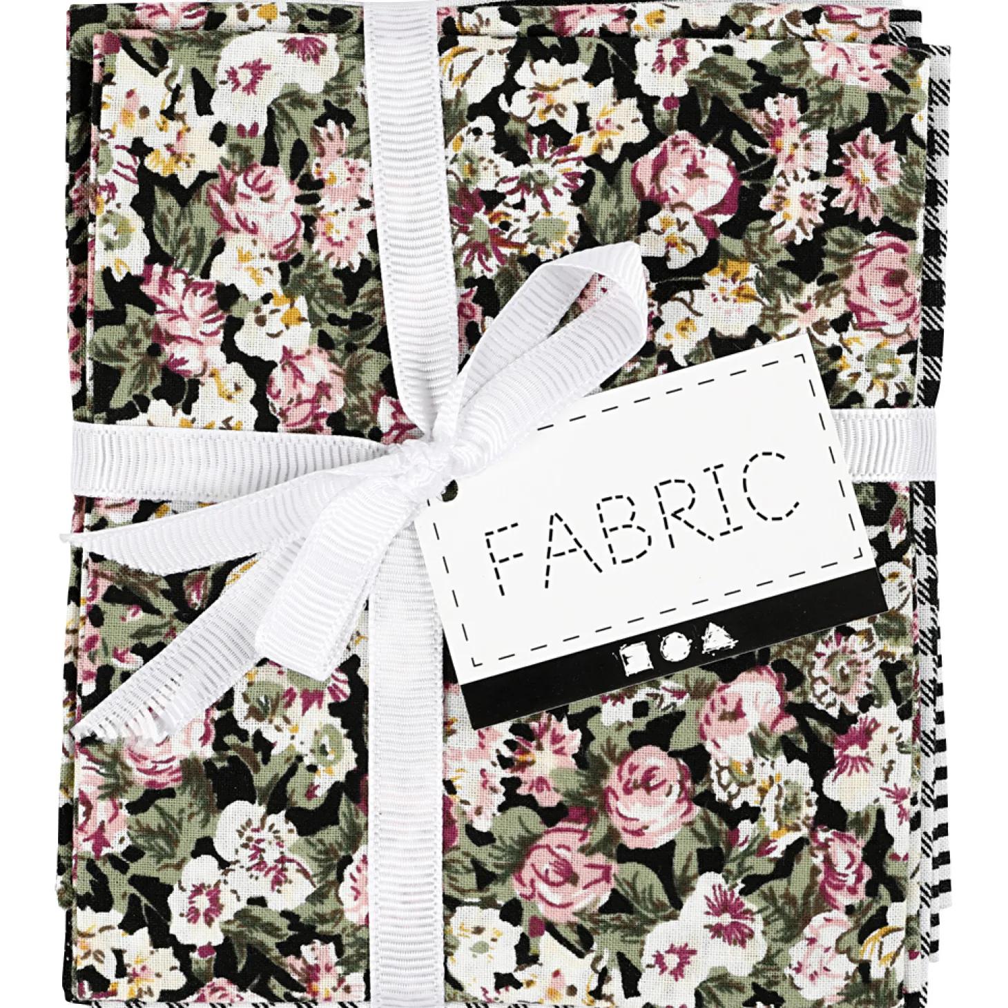 Patchwork Stof Zwart 45x55cm, 4st.