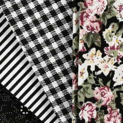 Patchwork Stof Zwart 45x55cm, 4st.