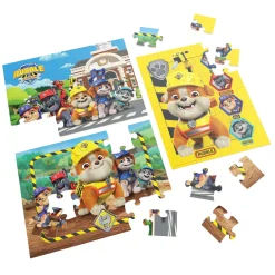 PAW Patrol Rubble & Crew - Houten Puzzels in Houten Doos - 3x24st.