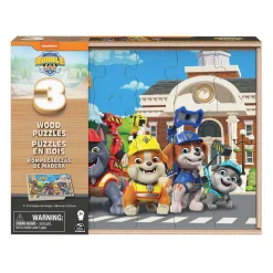 PAW Patrol Rubble & Crew - Houten Puzzels in Houten Doos - 3x24st.