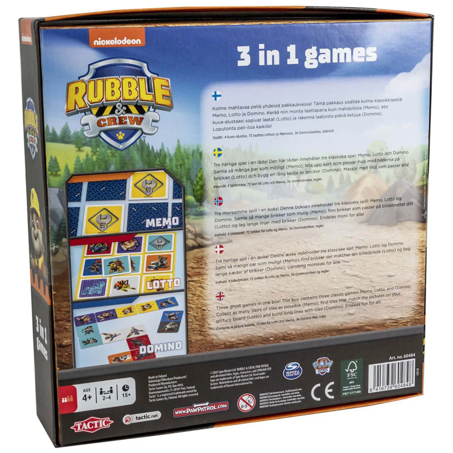 PAW Patrol Rubble & Crew 3in1 Memo Lotto Domino