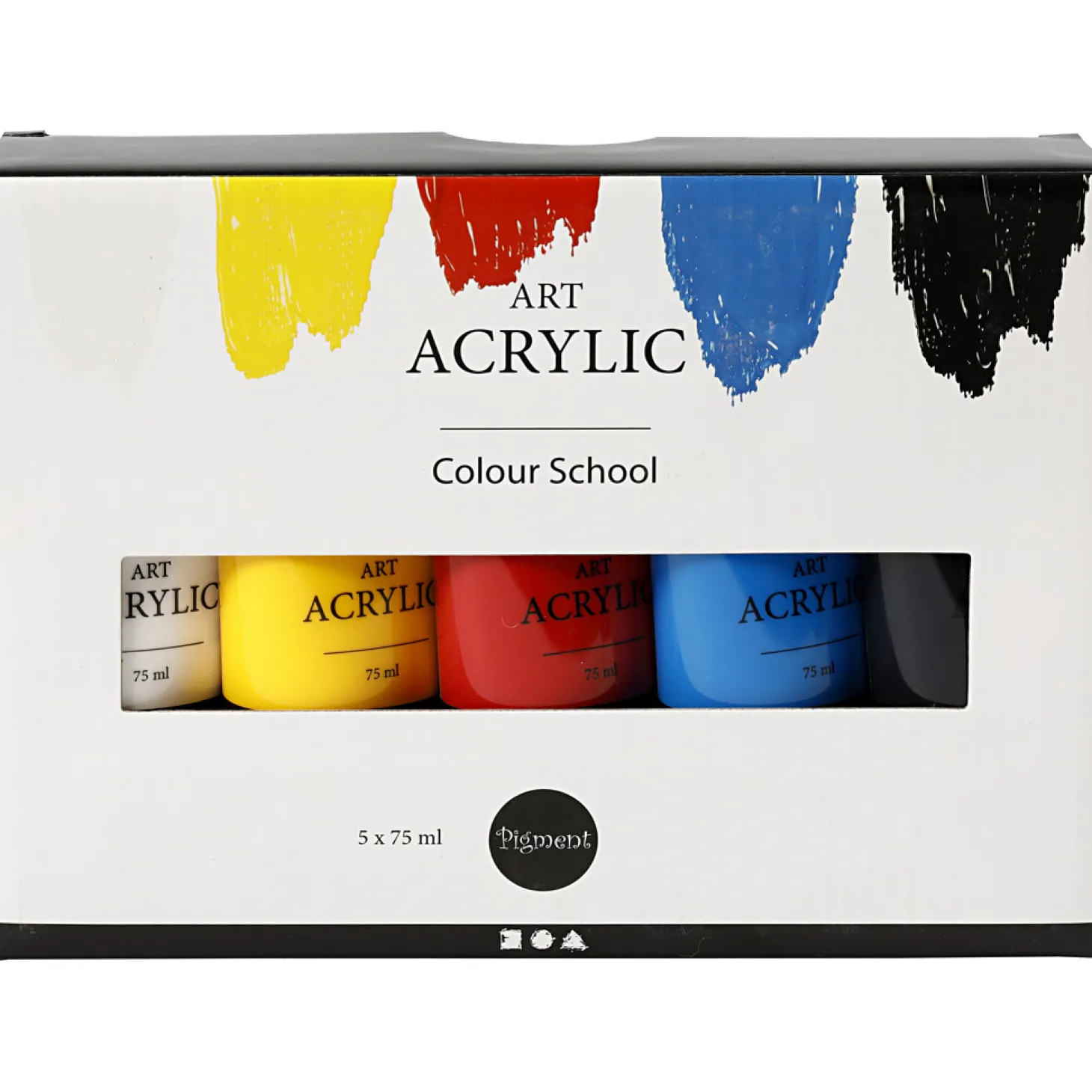 Pigment Art Acrylverf Primaire Kleuren, 5x75ml