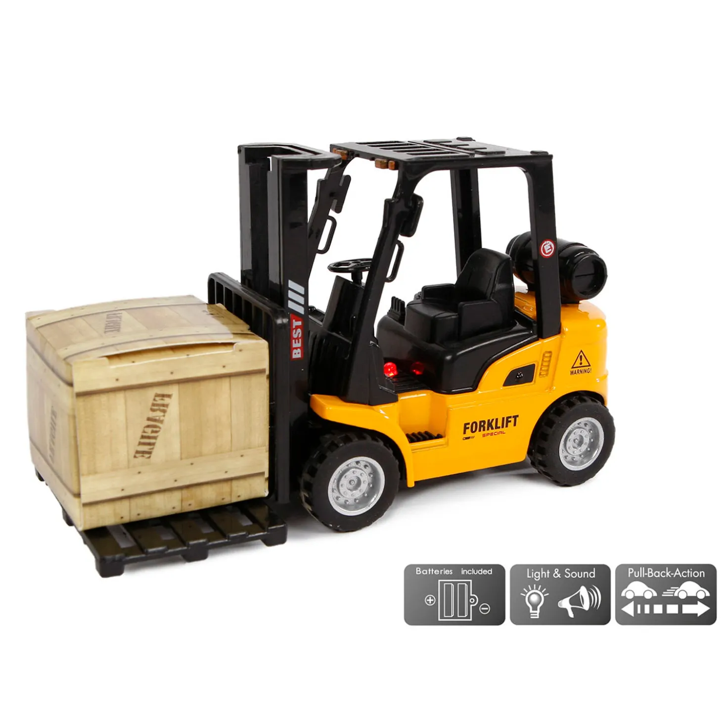 2-Play Die-cast Vorkheftruck met Licht en Geluid, 14cm