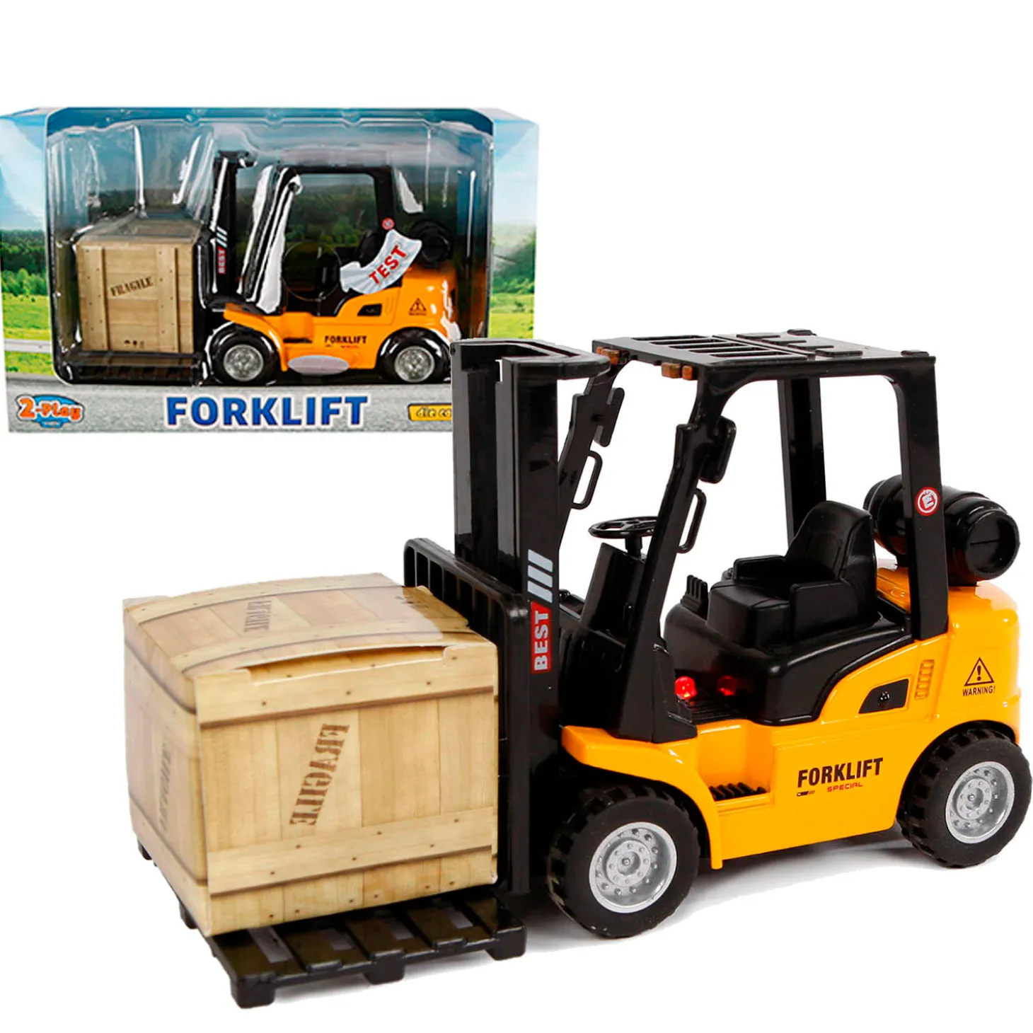 2-Play Die-cast Vorkheftruck met Licht en Geluid, 14cm