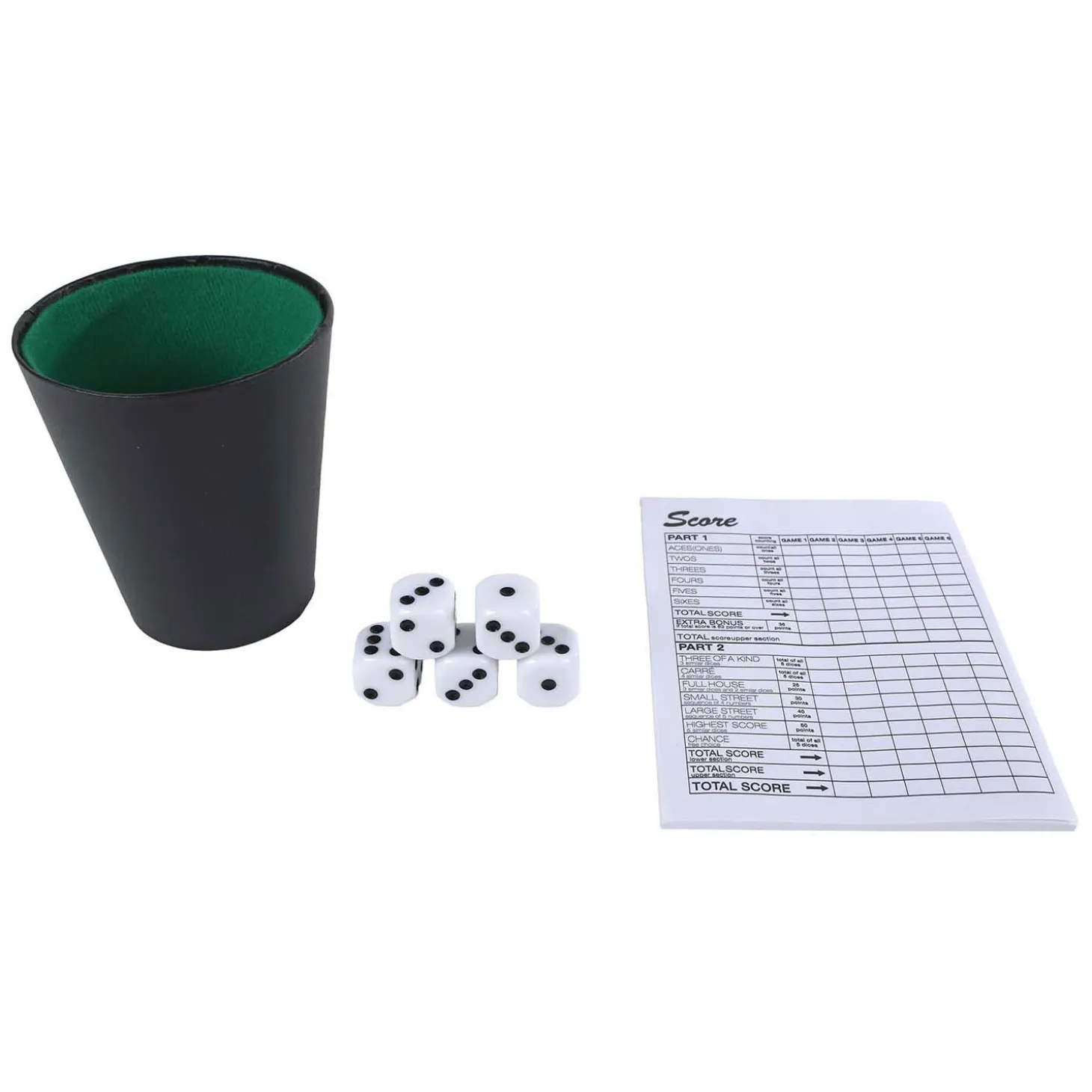 Play Today Dobbelspel met Beker en 5 Dobbelstenen