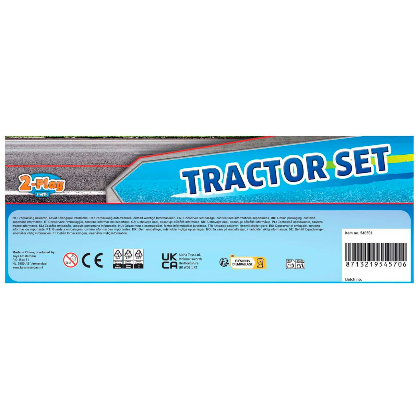 2-Play Tractor en Combine met 2 Aanhangers, 24cm