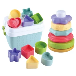 Playgo Biobased Vormenstoof en Stapel Speelgoed - 19dlg.