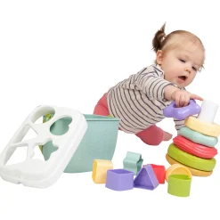 Playgo Biobased Vormenstoof en Stapel Speelgoed - 19dlg.