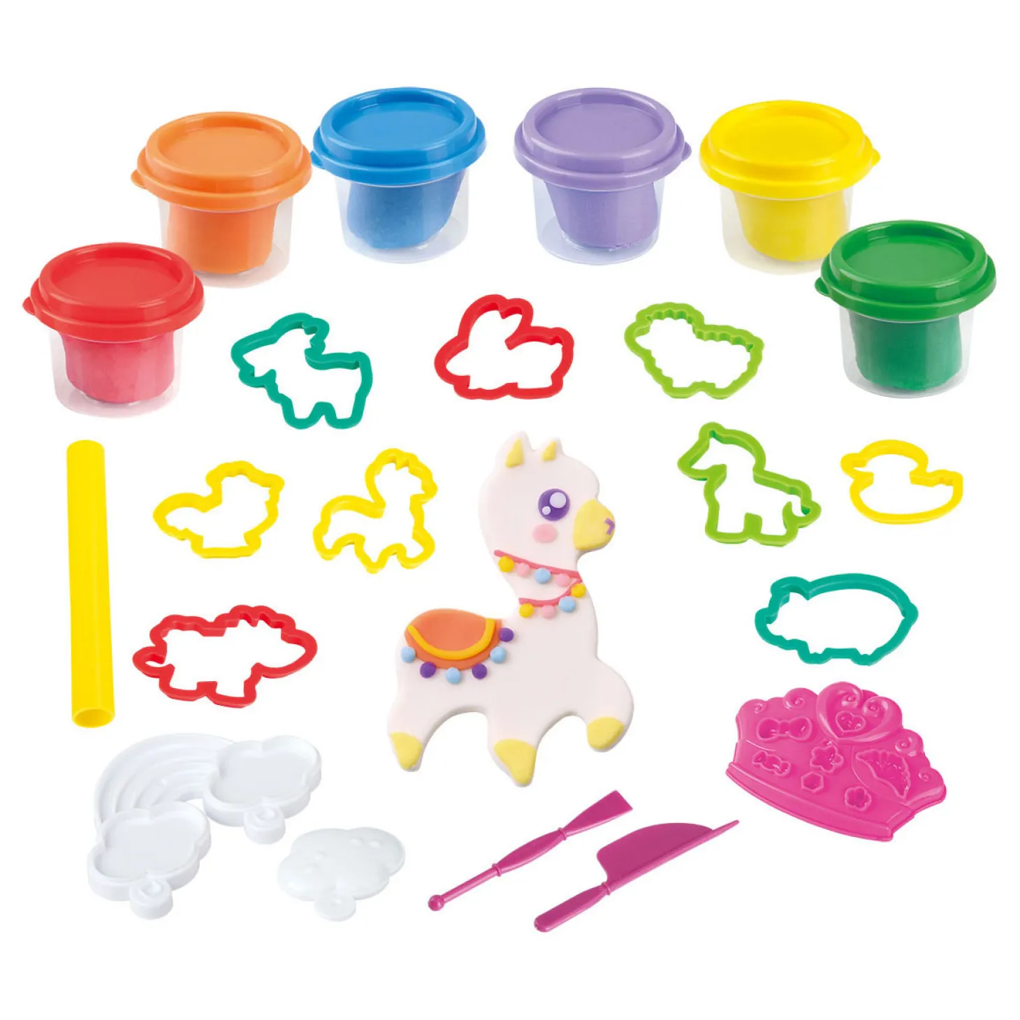 Playgo Boerderijdieren Kleiset - 6 Kleipotjes