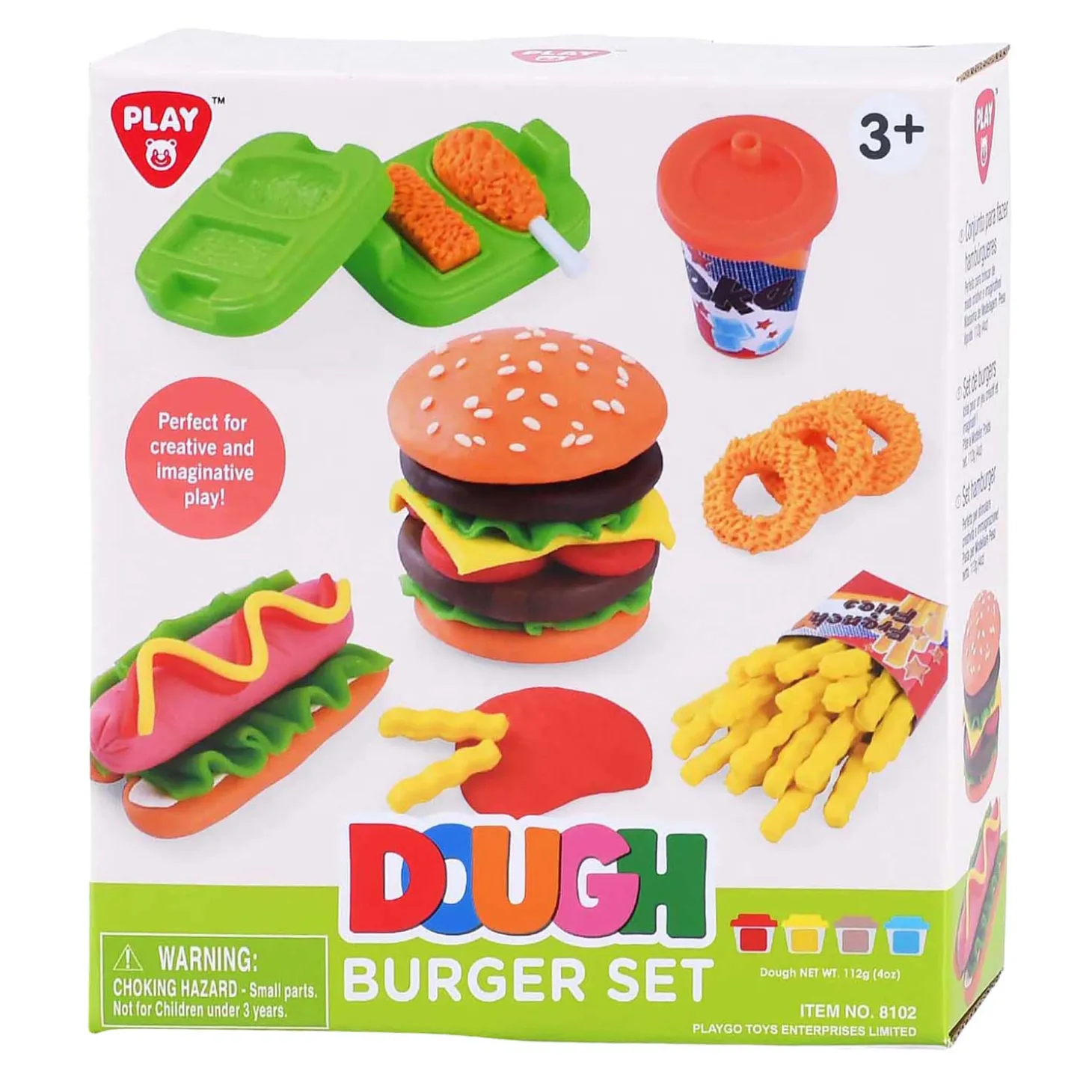 Playgo Hamburger Kleiset - 4 Kleipotjes