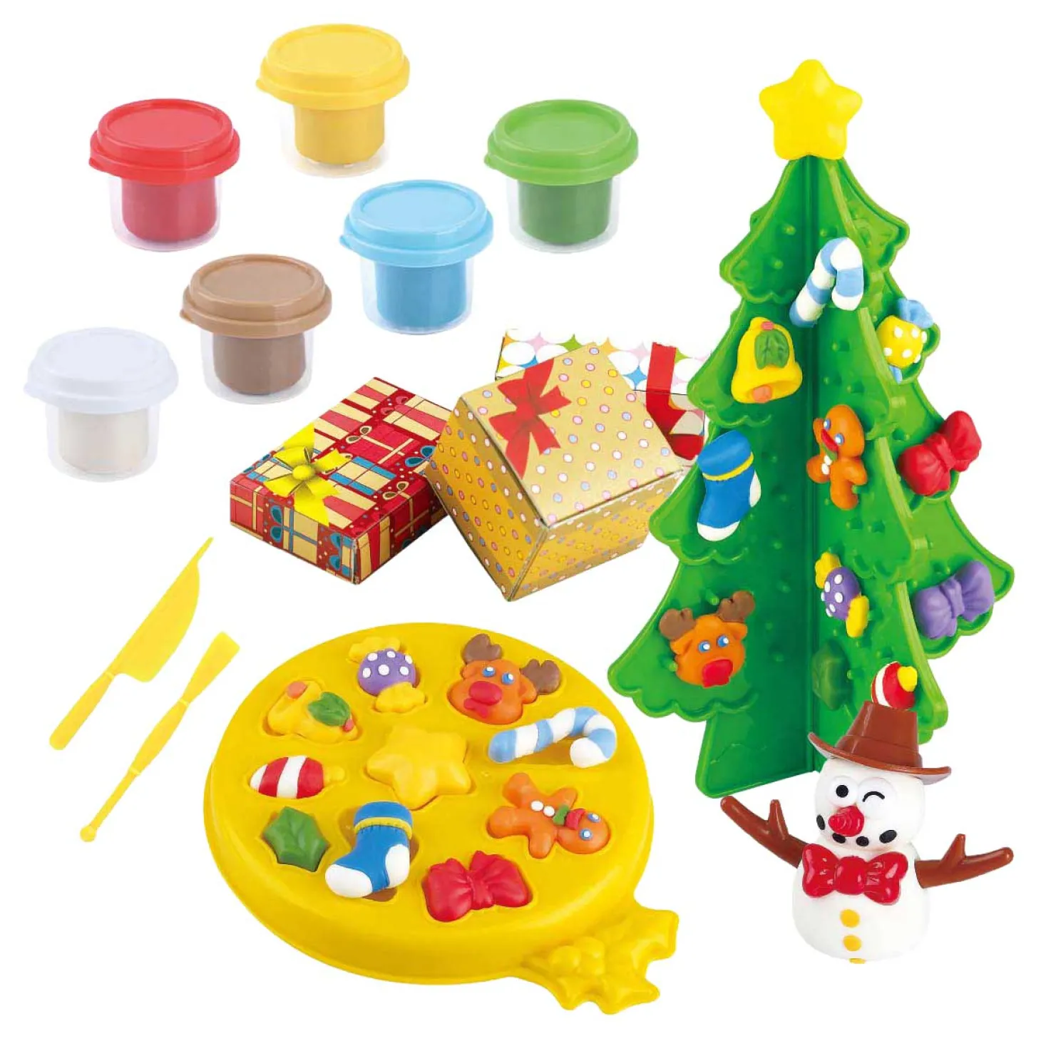 Playgo Kerstboom Kleiset - 6 Kleipotjes