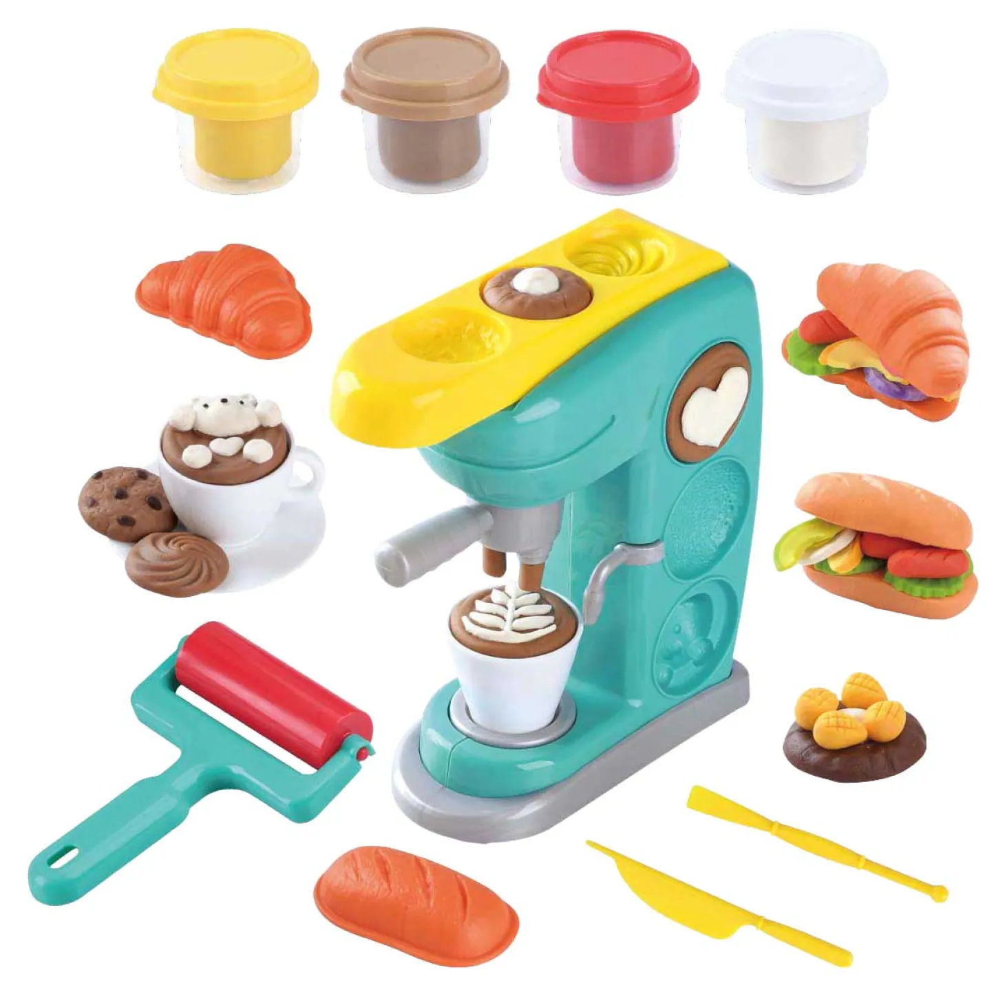 Playgo Koffiezetapparaat Kleiset - 4 Kleipotjes