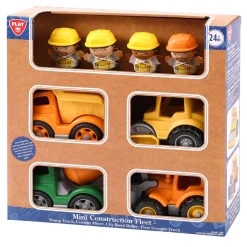 Playgo Mini Constructie Voertuigen met Figuren Speelset - 8dlg.