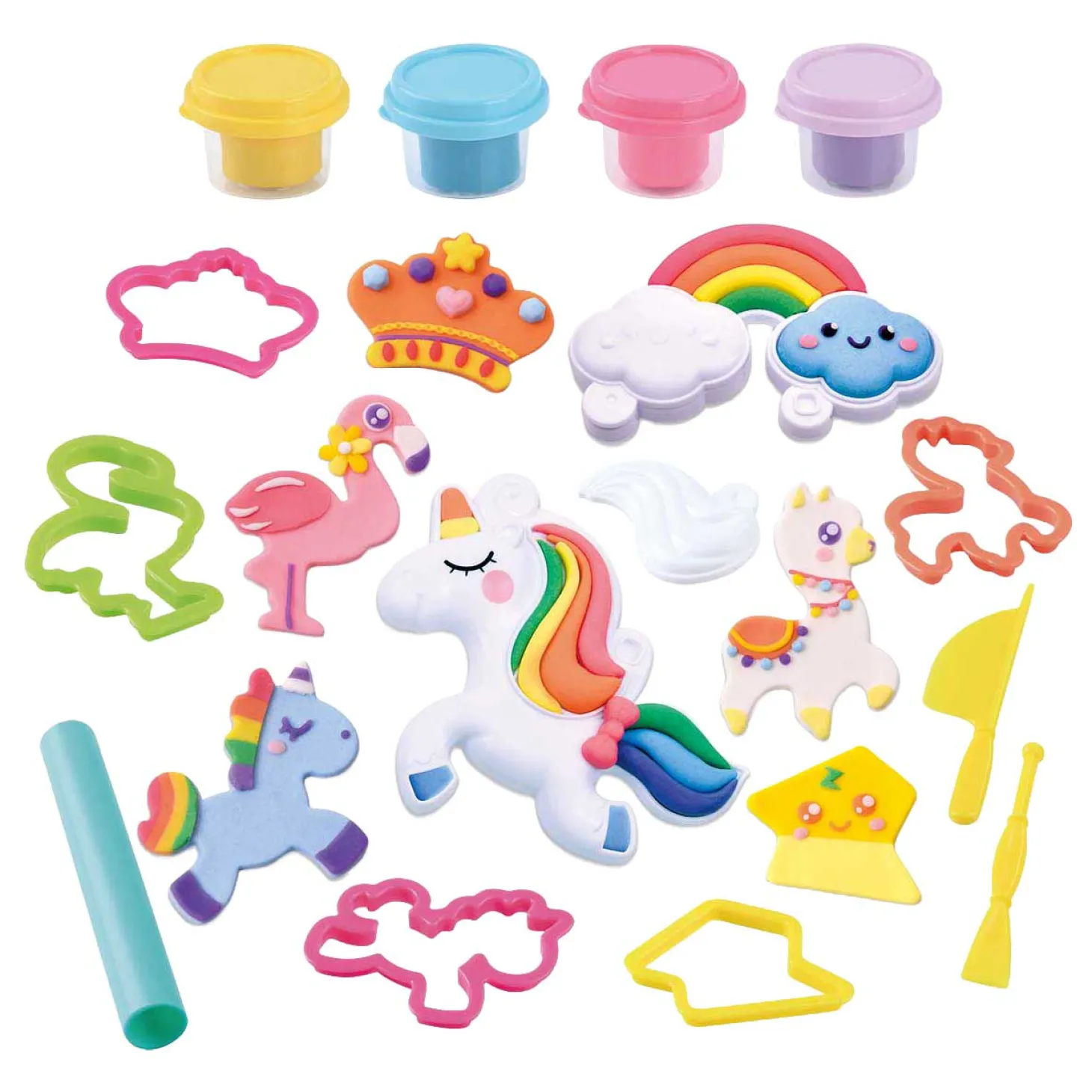 Playgo Sprookjes Eenhoorn Kleiset - 4 Kleipotjes