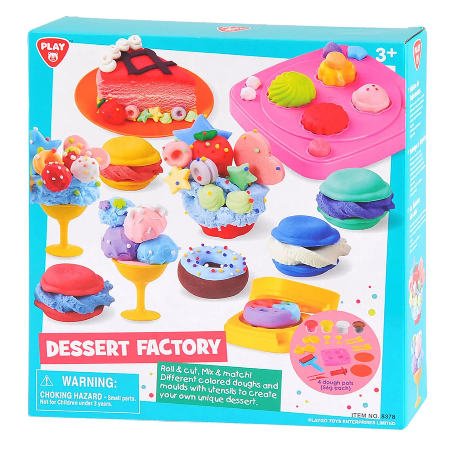 Playgo Toetjes Fabriek Kleiset - 4 Kleipotjes