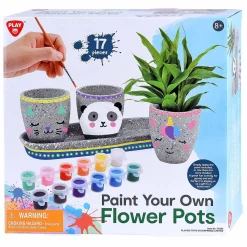 Playgo Verf je eigen Cementen Bloempotten - 17dlg.