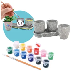 Playgo Verf je eigen Cementen Bloempotten - 17dlg.