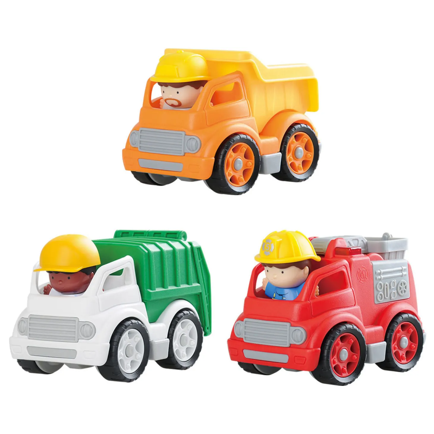 Playgo Werkvoertuigen met Figuren Speelset - 6dlg.