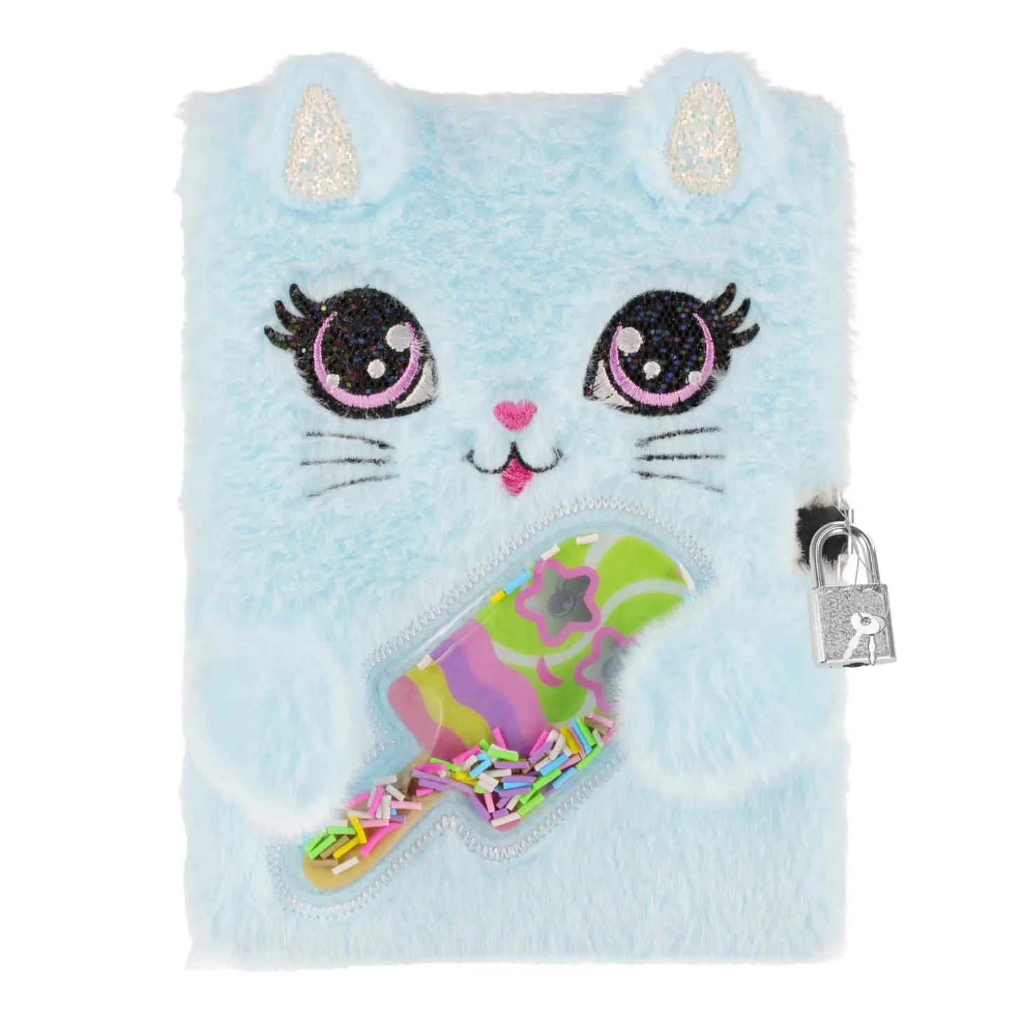 Pluche Dagboek Kat met Slot, A5